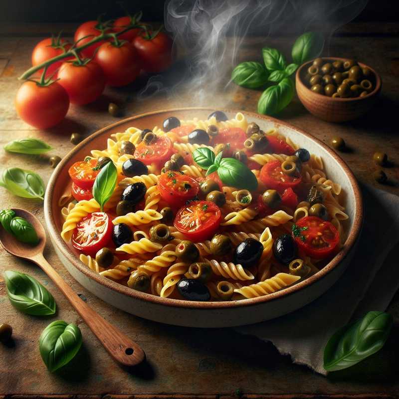 Pasta capers and olives