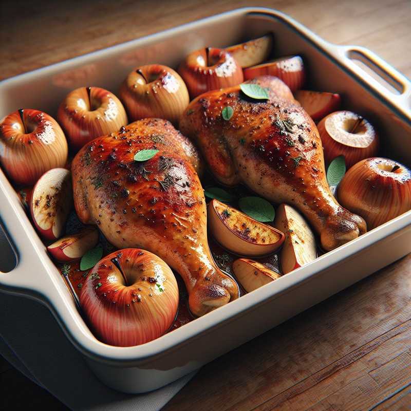 Baked Chicken Legs with Apples