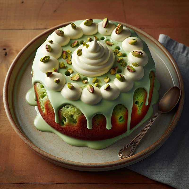 Poke cake al pistacchio