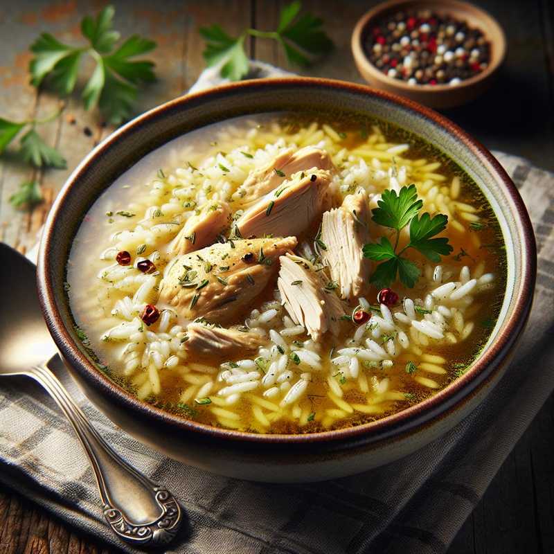 Zuppa di pollo con riso basmati