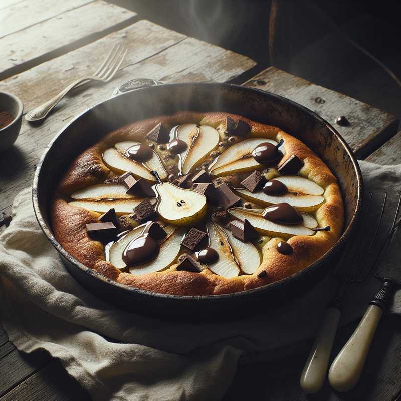 Torta di pere e gocce di cioccolata