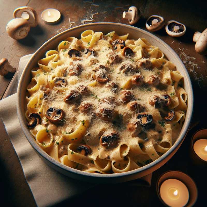 Pasta with Parmigiano Cream and Porcini Mushrooms