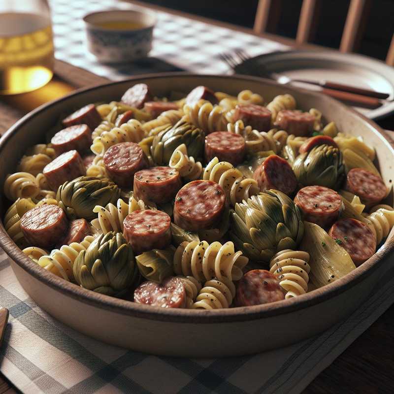 Pasta with Artichokes and Sausage