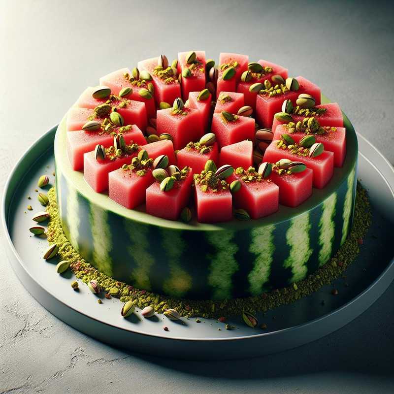 Modern Watermelon and Pistachio Cake