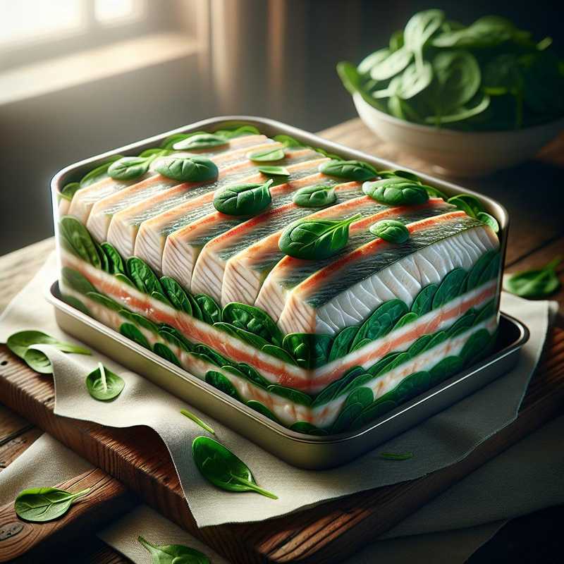 Terrina di pesce e spinaci