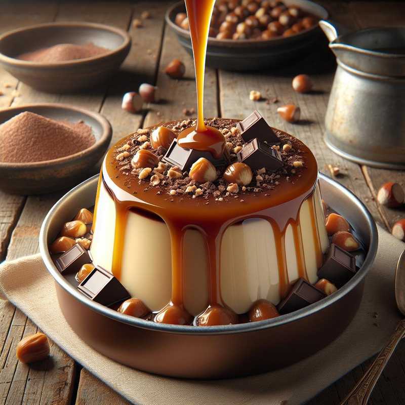 Chocolate and Hazelnut Panna Cotta with Salted Caramel