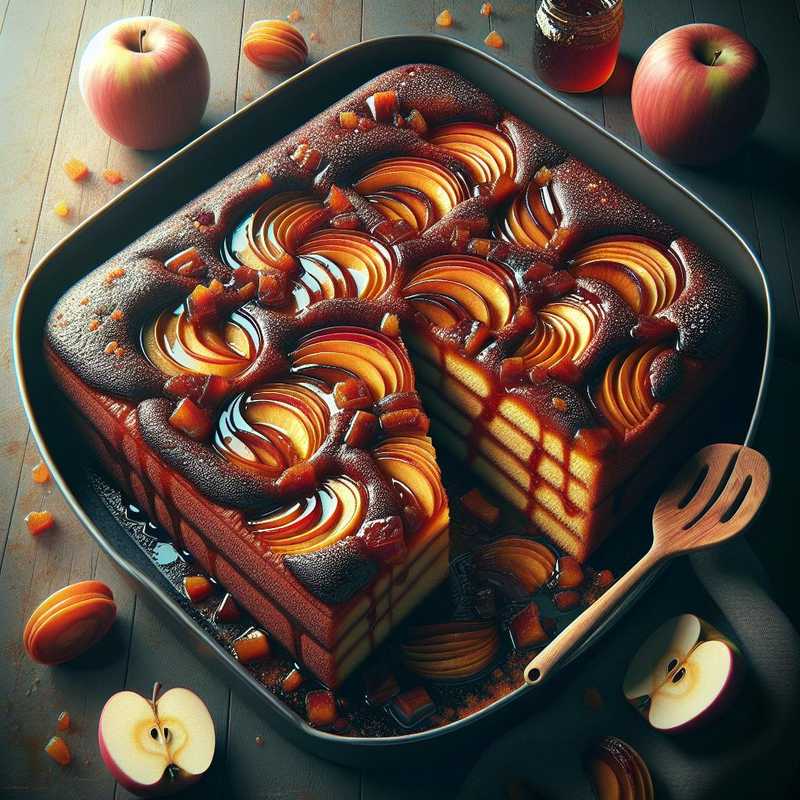 Poured Cake with Apples and Jam