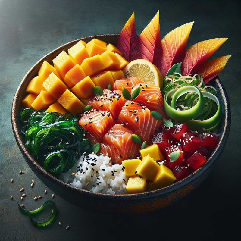 Poke bowl di salmone e frutta