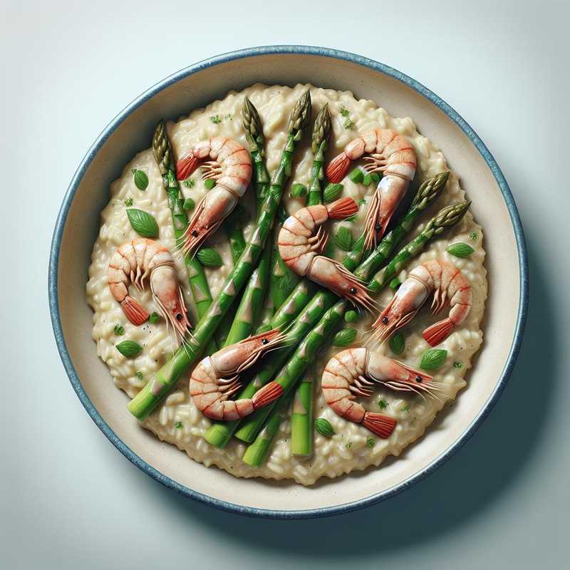 Risotto agli asparagi e scampi