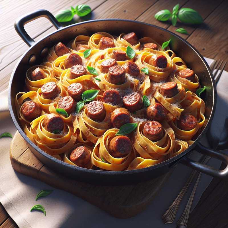 Nidi di tagliatelle al ragù di salsiccia