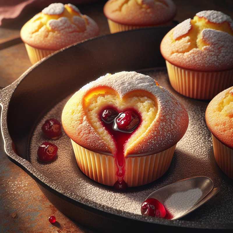 Muffin alla vaniglia con cuore di amarena