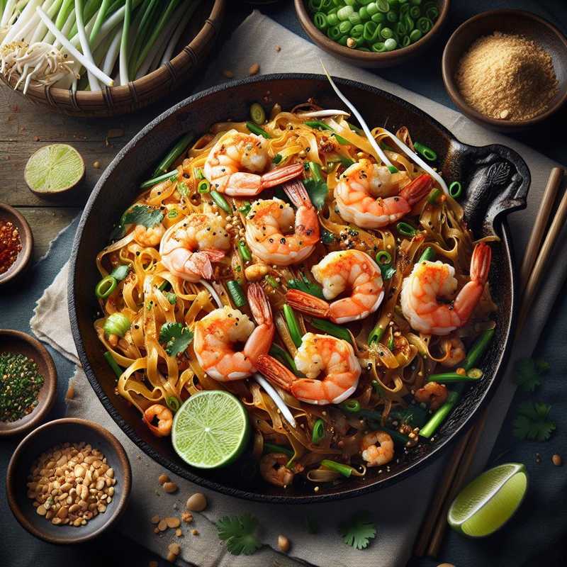 Pad Thai con Gamberi