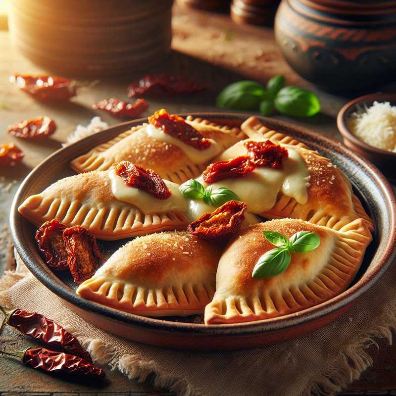 Panzerotti with sun-dried tomato cream and scamorza cheese