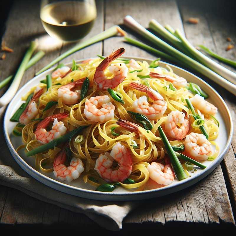 Tagliolini con gamberi e lemongrass