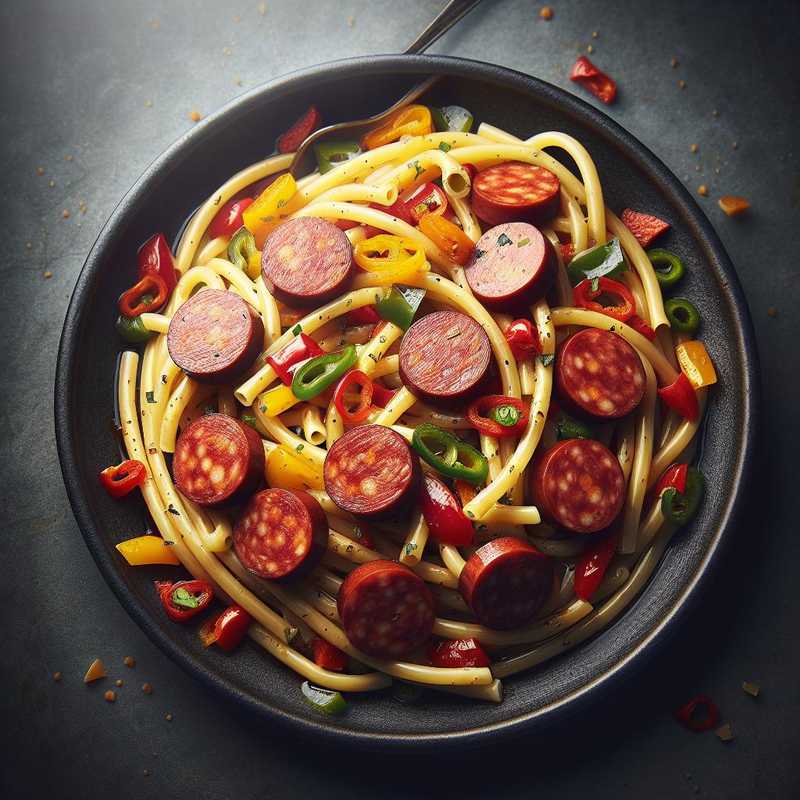 Bucatini with Sausage and Peppers