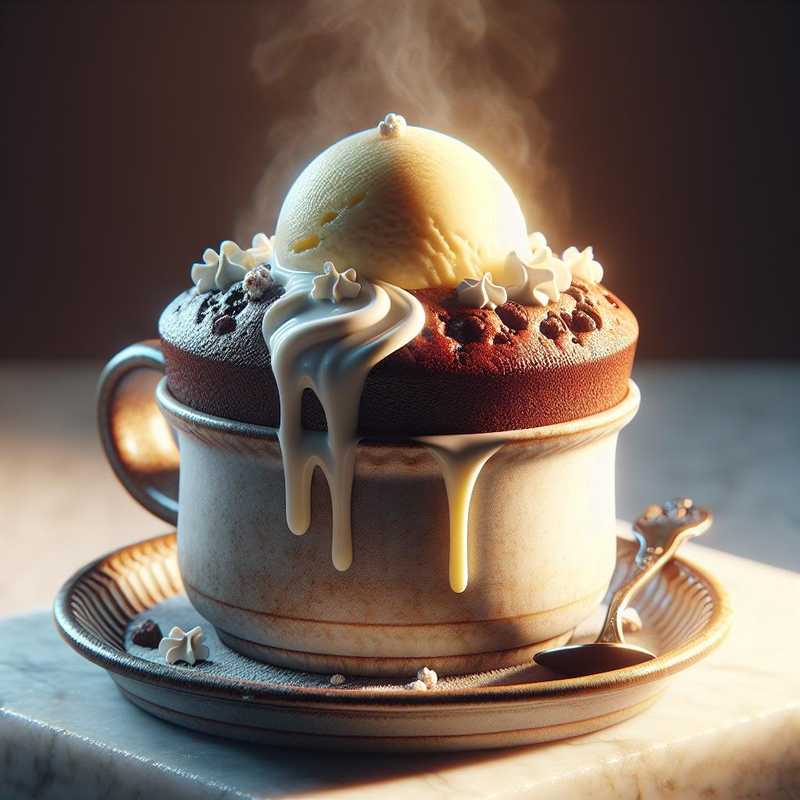 Mug cake with ice cream