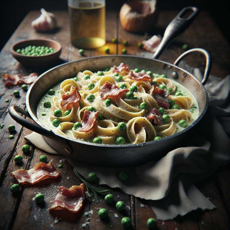 Pasta with Pea Cream and Guanciale