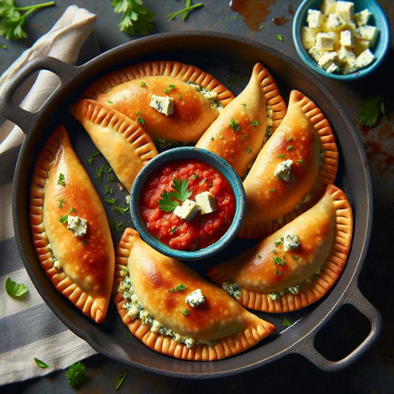 Empanadas con gorgonzola e porri