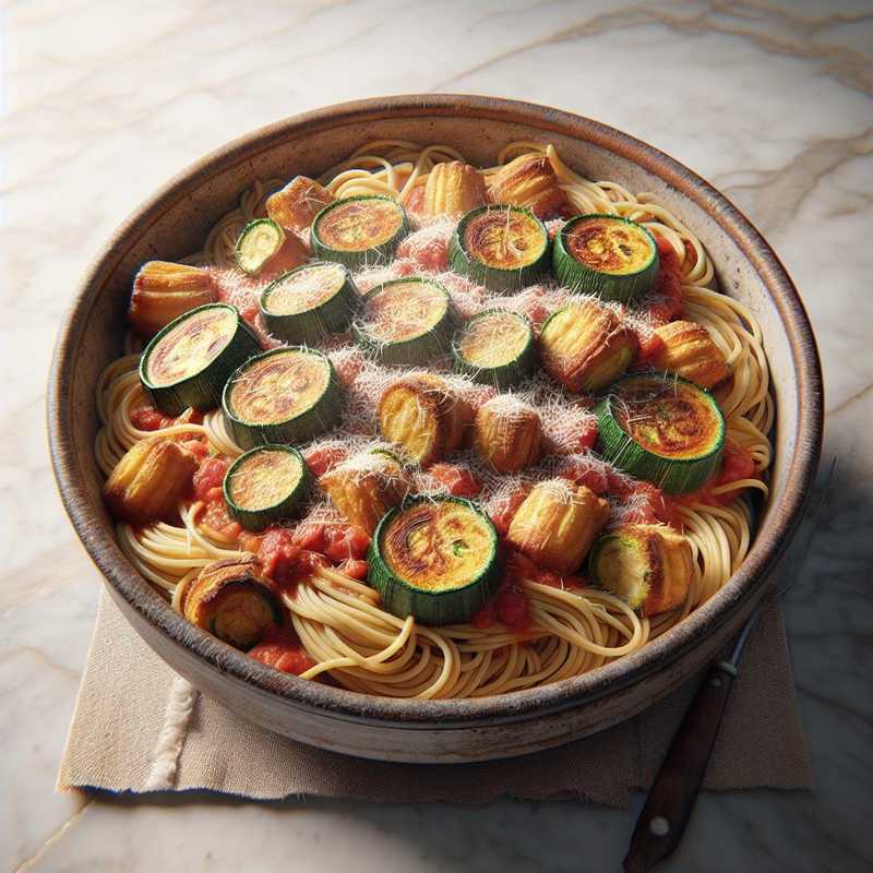 Pasta con le zucchine fritte