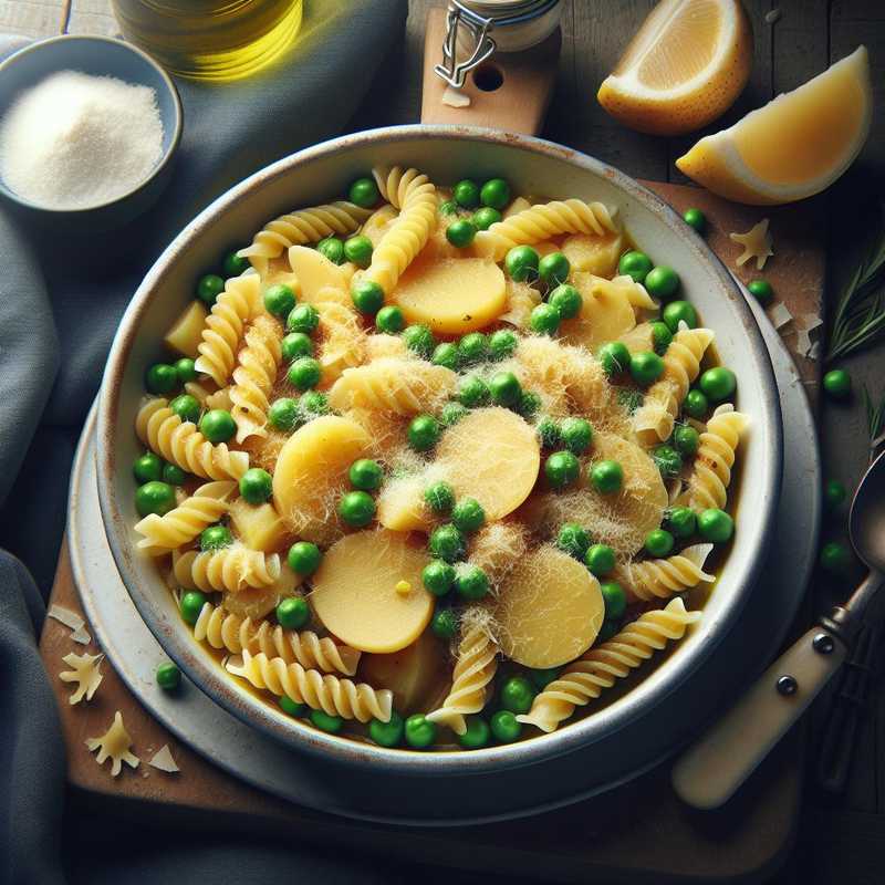 Minestra di pasta, patate e piselli