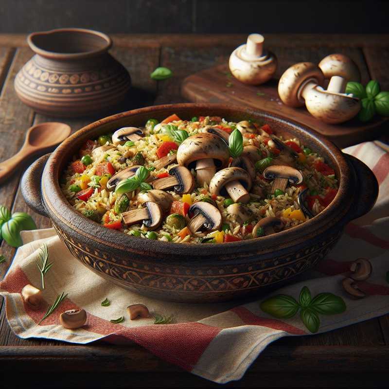 Warm Rice Salad with Mushrooms