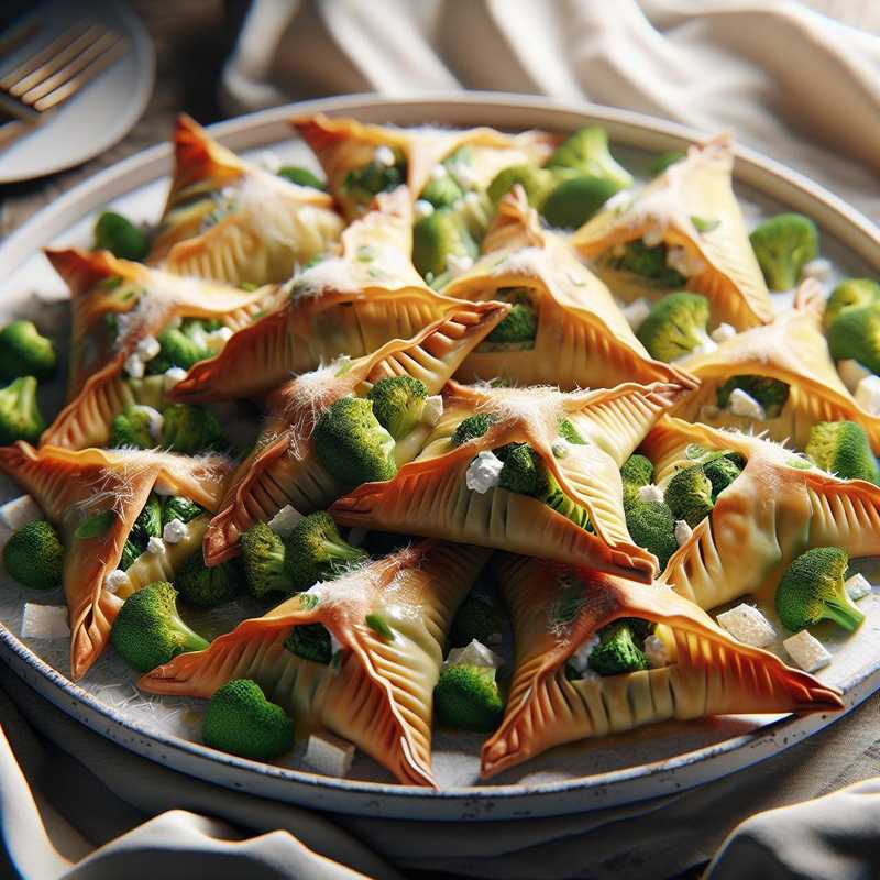 Triangolini di pasta fillo con broccoli e ricotta