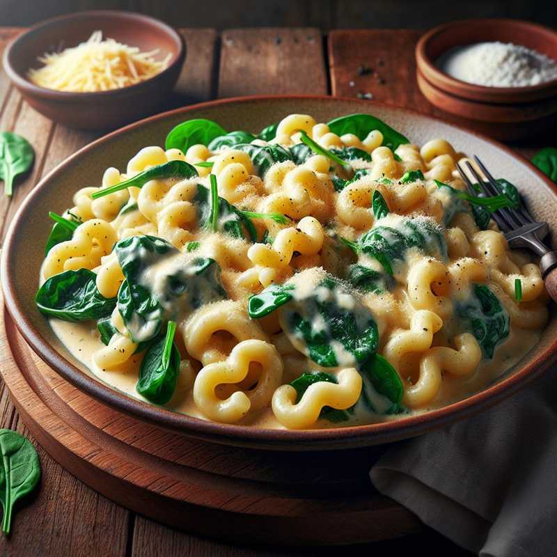 Spätzle agli spinaci con crema di formaggio