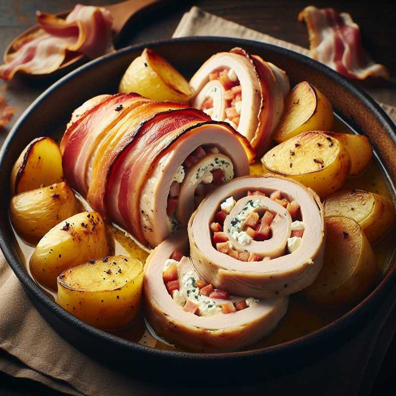 Involtini di tacchino con patate, ricotta e pancetta