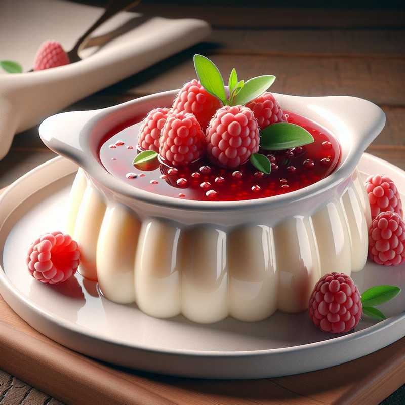 Panna cotta with raspberry coulis