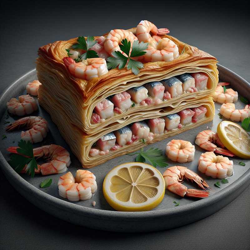 Puff Pastry with Swordfish and Shrimp