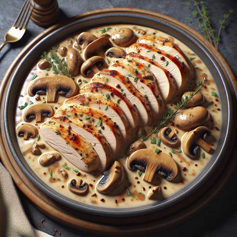 Chicken Breast in Milk and Mushroom Sauce