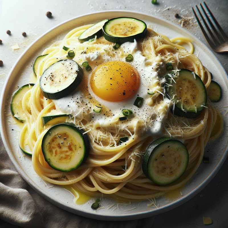 Zucchini Carbonara Spaghetti