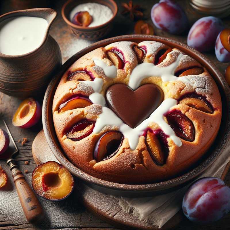 Yogurt plumcake with chocolate heart