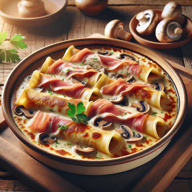 Crespelle prosciutto e funghi