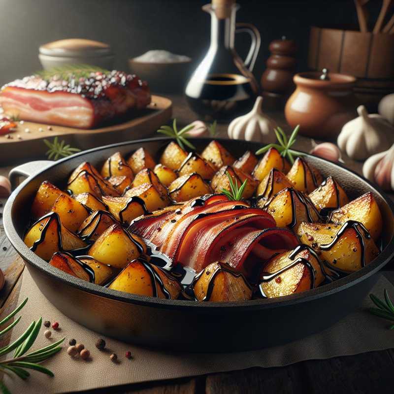 Balsamic Glazed Pancetta with Jacket Potatoes