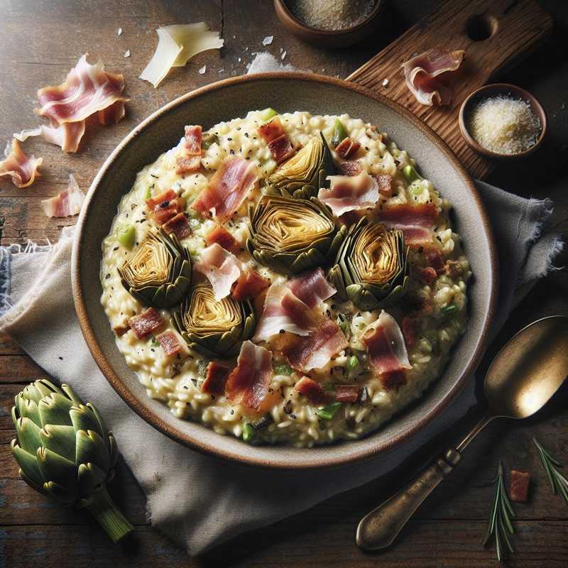 Risotto ai carciofi e pancetta croccante