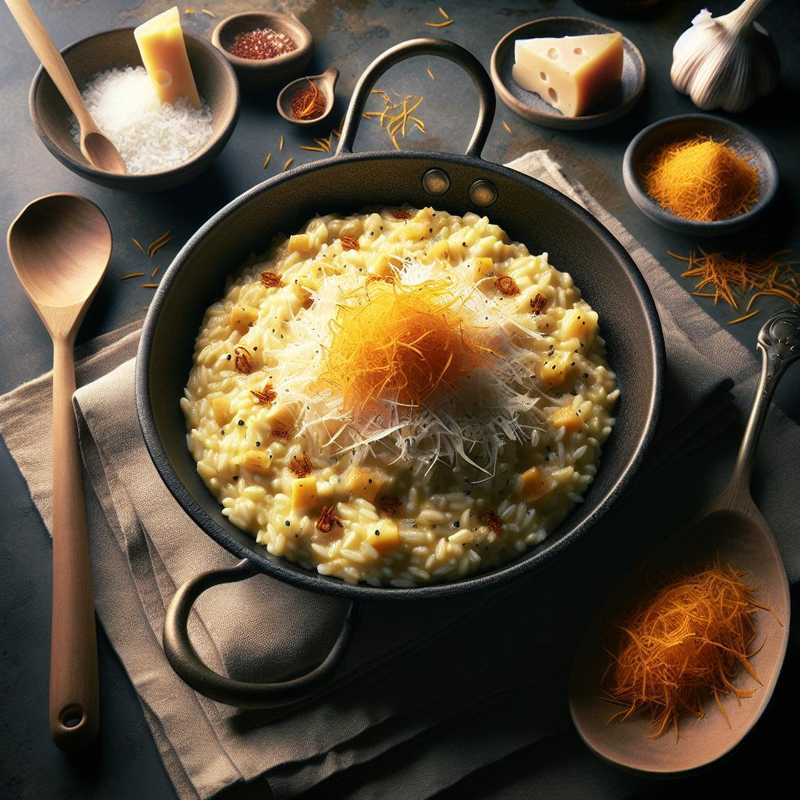 Risotto with beer, saffron, and Parmesan